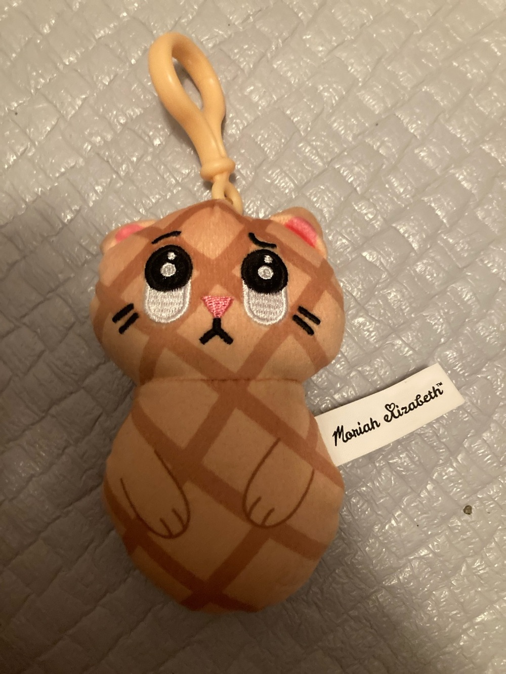 Moriah Elizabeth Tan & Pink Cat Plush Clip-On Accessory